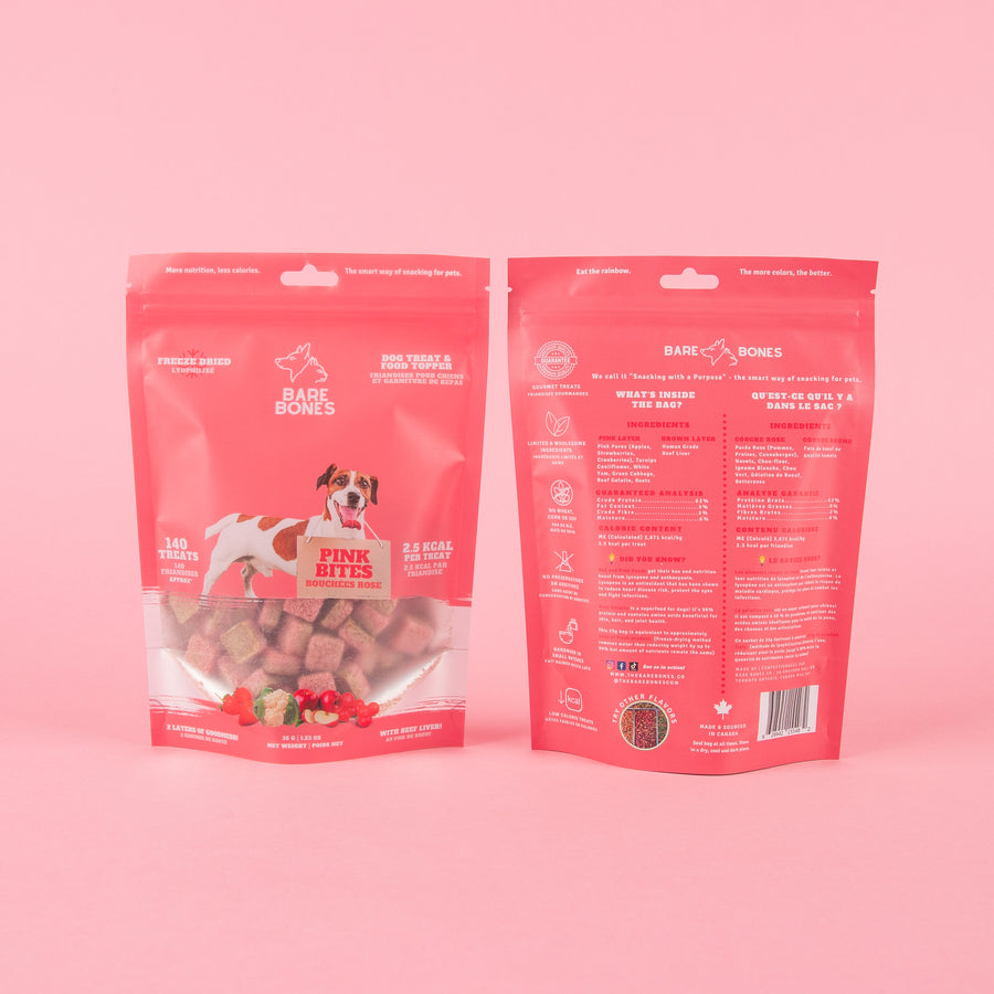 NEW!! (Limited Time) Bare Bones: Pink Bites (140 treats)