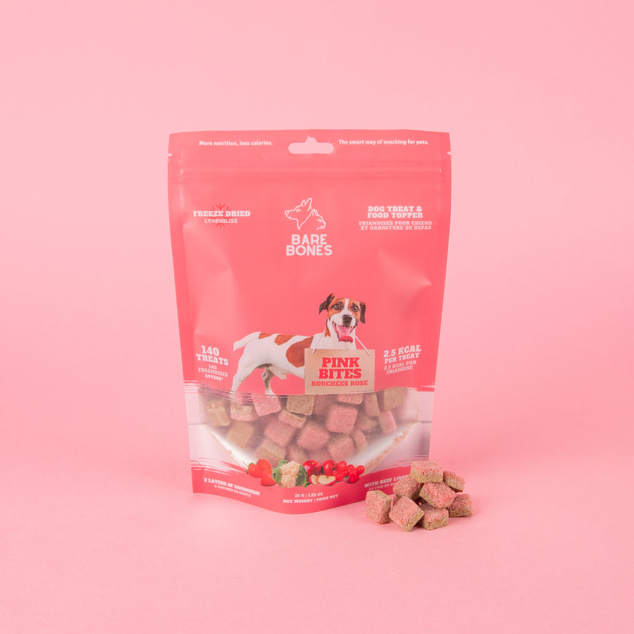 NEW!! (Limited Time) Bare Bones: Pink Bites (140 treats)