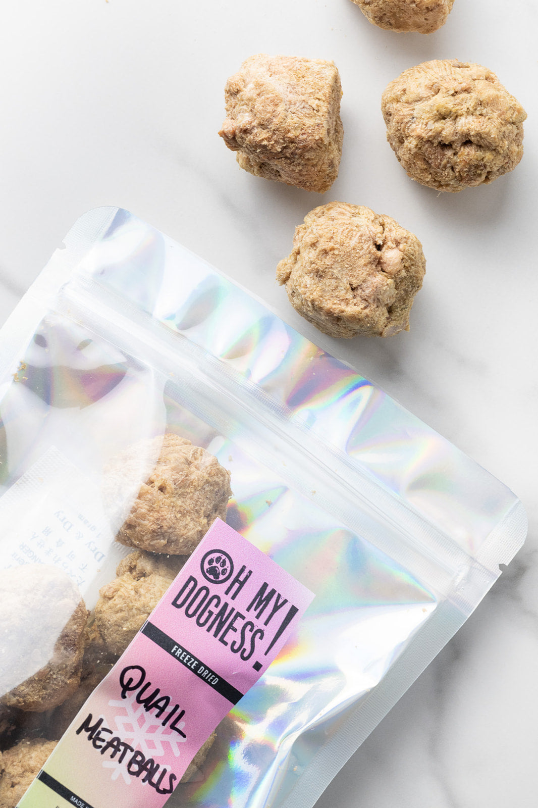 (NEW) Freeze Dried Quail Meatballs (or cubed)